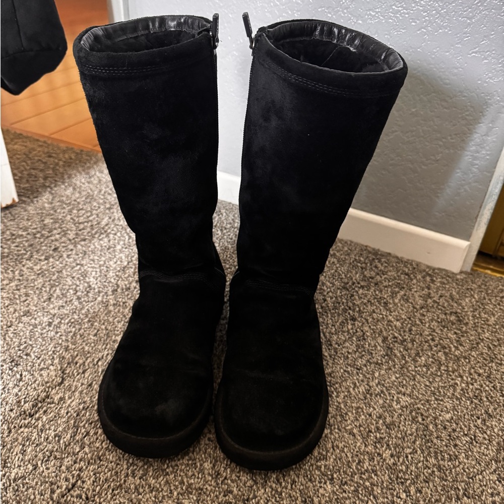 UGG Black Suede Mid-Calf Winter Boots